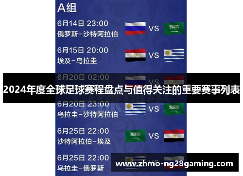 2024年度全球足球赛程盘点与值得关注的重要赛事列表