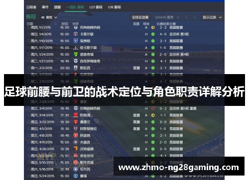 足球前腰与前卫的战术定位与角色职责详解分析
